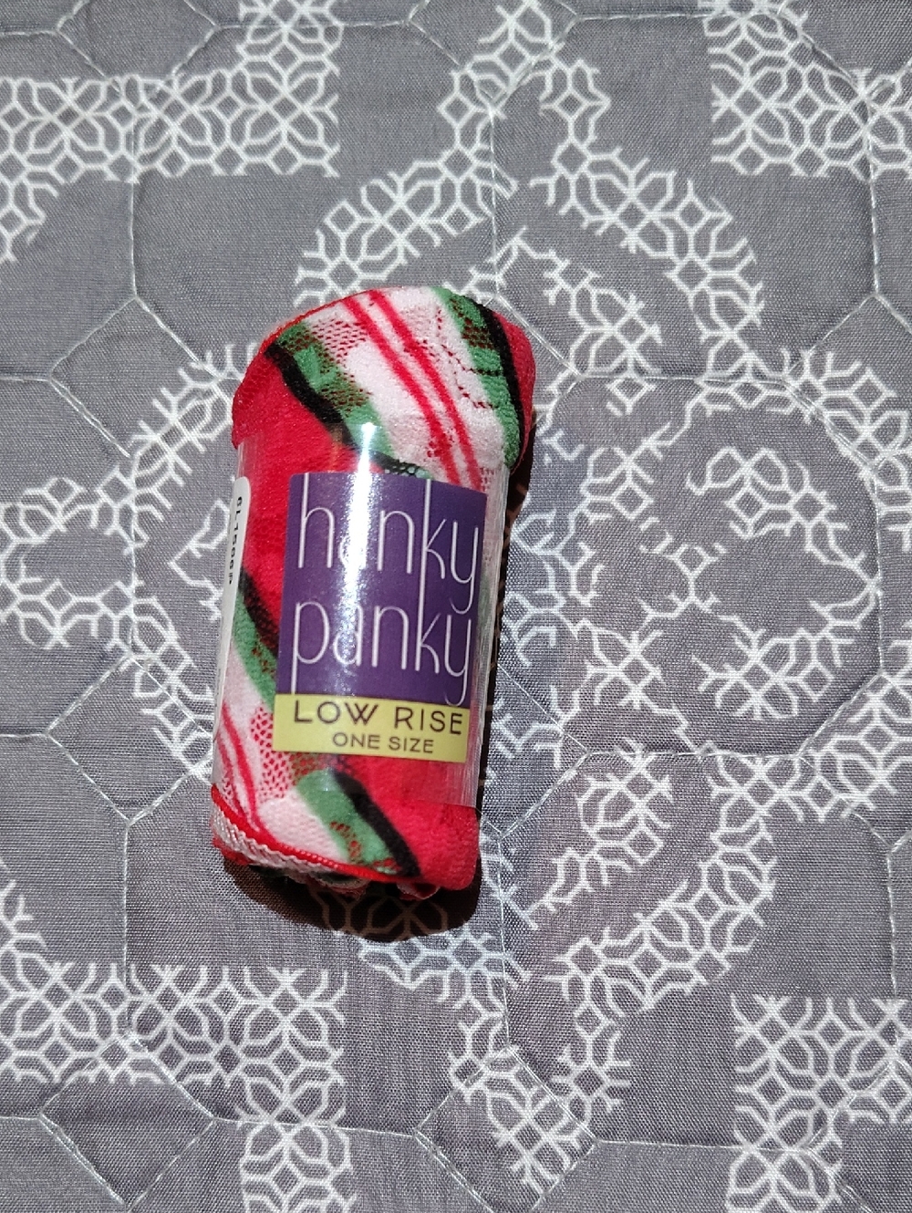 New Hanky Panky Red, White & Green Striped Low Rise Thong